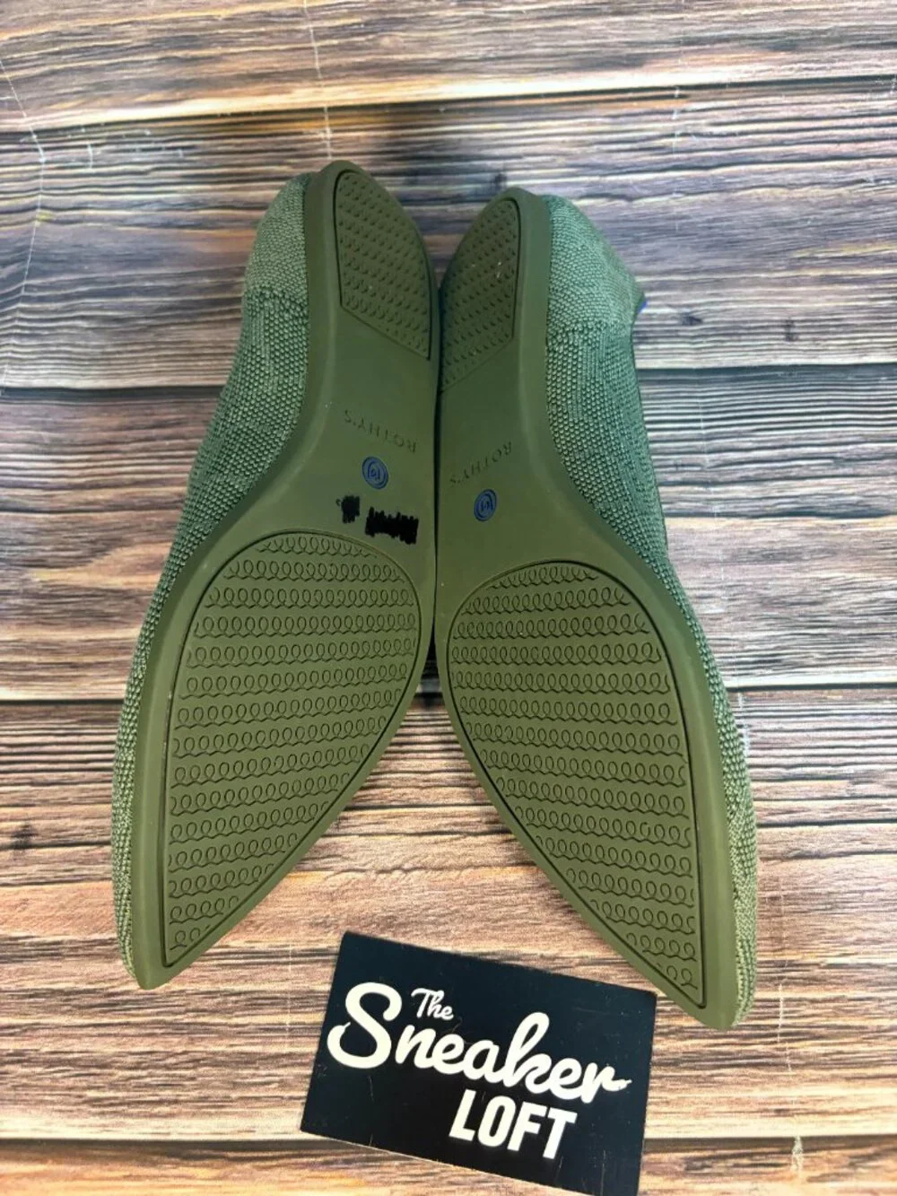 Rothy's The Point Flats Women's Green Safari Knit‎ Slip On Shoes Size 9